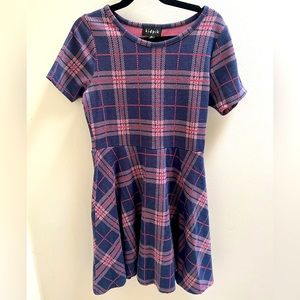 Plaid Short Sleeved Dress